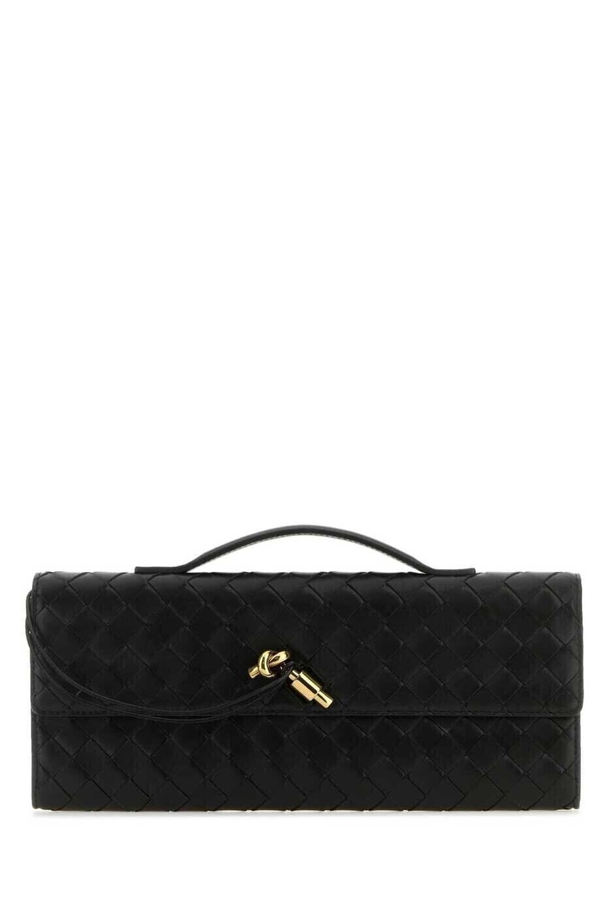 Bottega Veneta Andiamo Intrecciato Clutch Leather Black